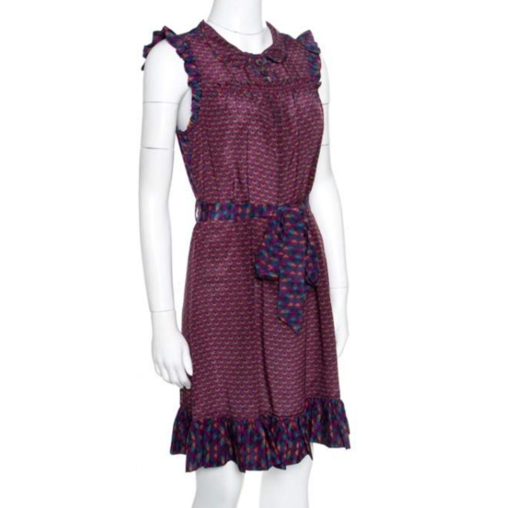Mark Jacobs Purple Silk Mini Shift Dress Medium